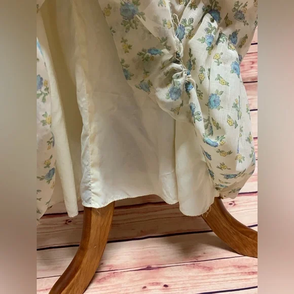 Vintage Floral High Neck Crochet Long Sleeve Prairie Dress